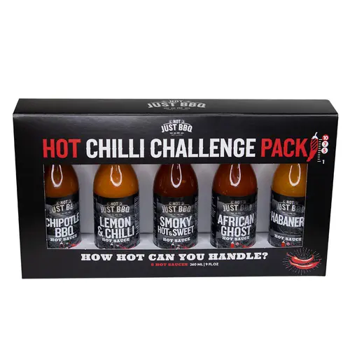 Coffret hot chili challenge avec des sauces piquantes - 5 x 50 ml