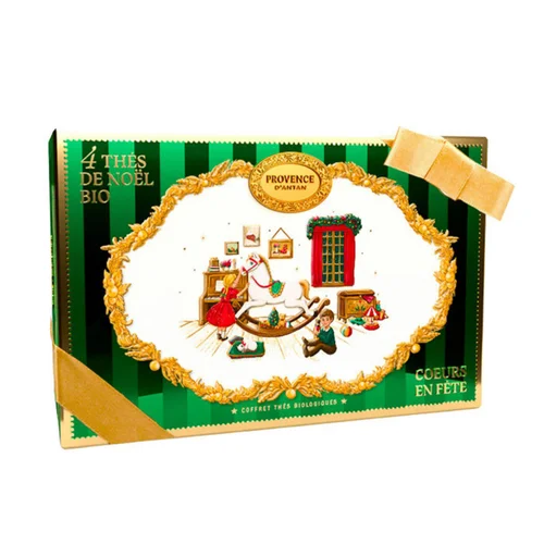 Coffret assortiment de thés cœur en fête bio Provence d'Antan - 24 sachets