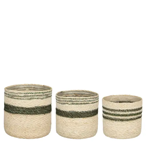 Panier en zostère coloris vert Jameson - Ø 16 x H 16 cm
