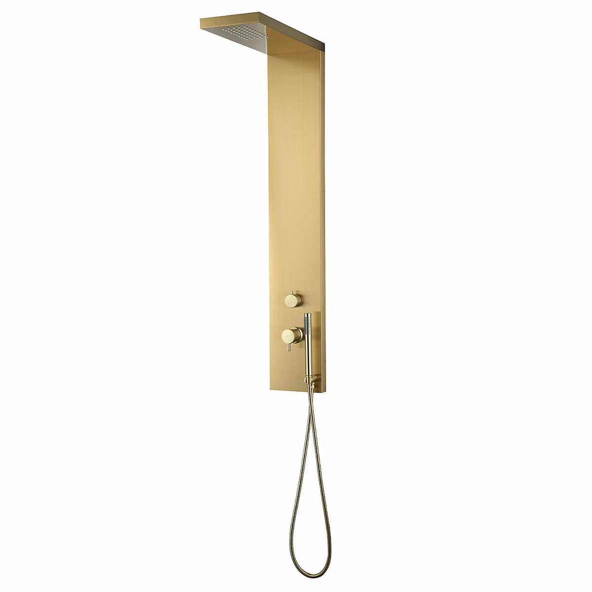 Colonne de douche mécanique avec douchette et flexible – aluminium doré | Essebagno Essekadra