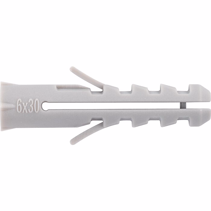 Cheville nylon standard – Fixpro, Longueur 30 mm, Diamètre 6 mm, Vendu par 100