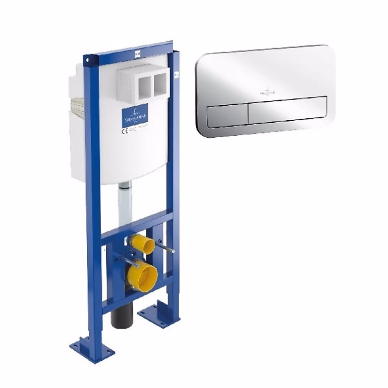 WC suspendu – Bati support wc VILLEROY ET BOCH Viconnect avec plaque chromée