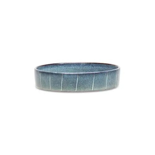 Gamelle pour chat en grès coloris gris avec rayures Reactive Glaze Scruffs - 13 x 13 x 3 cm