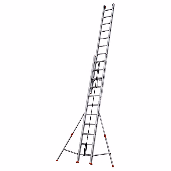 Echelle coulissante 2 plans aluminium à corde – Longueur d'échelle pliée de 3.53m et 5.90m dépliée., R35-2