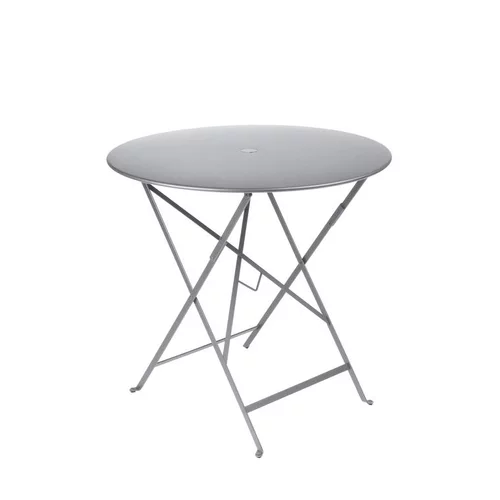 Table ronde pliante Bistro Fermob en acier coloris blanc coton Ø 77 cm