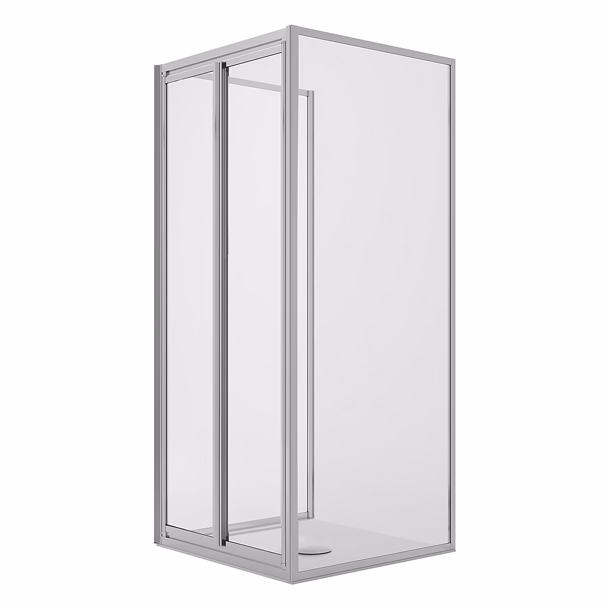 Cabine de douche 3 côtés 90 × 80 × 90CM H198 Verre Transparent 2 Fixes+Saloon 2 Pivotantes 80 mod West