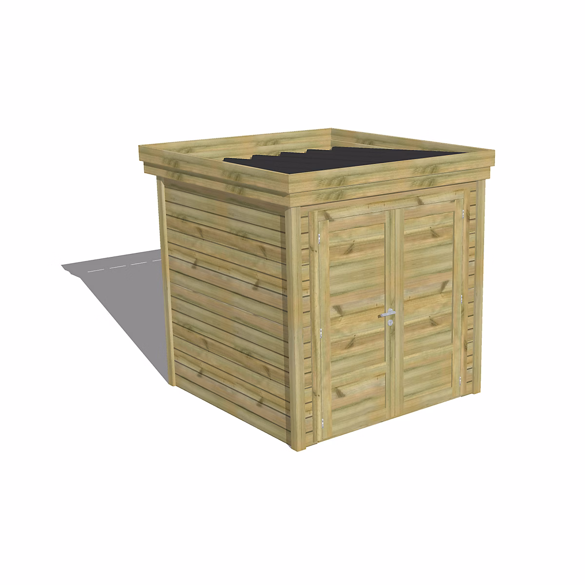ABRI DE JARDIN bois Pin traité autoclave 27mm – 2 | 14x2 | 14m / 4 | 6m2 | Bac acier | Abri Français