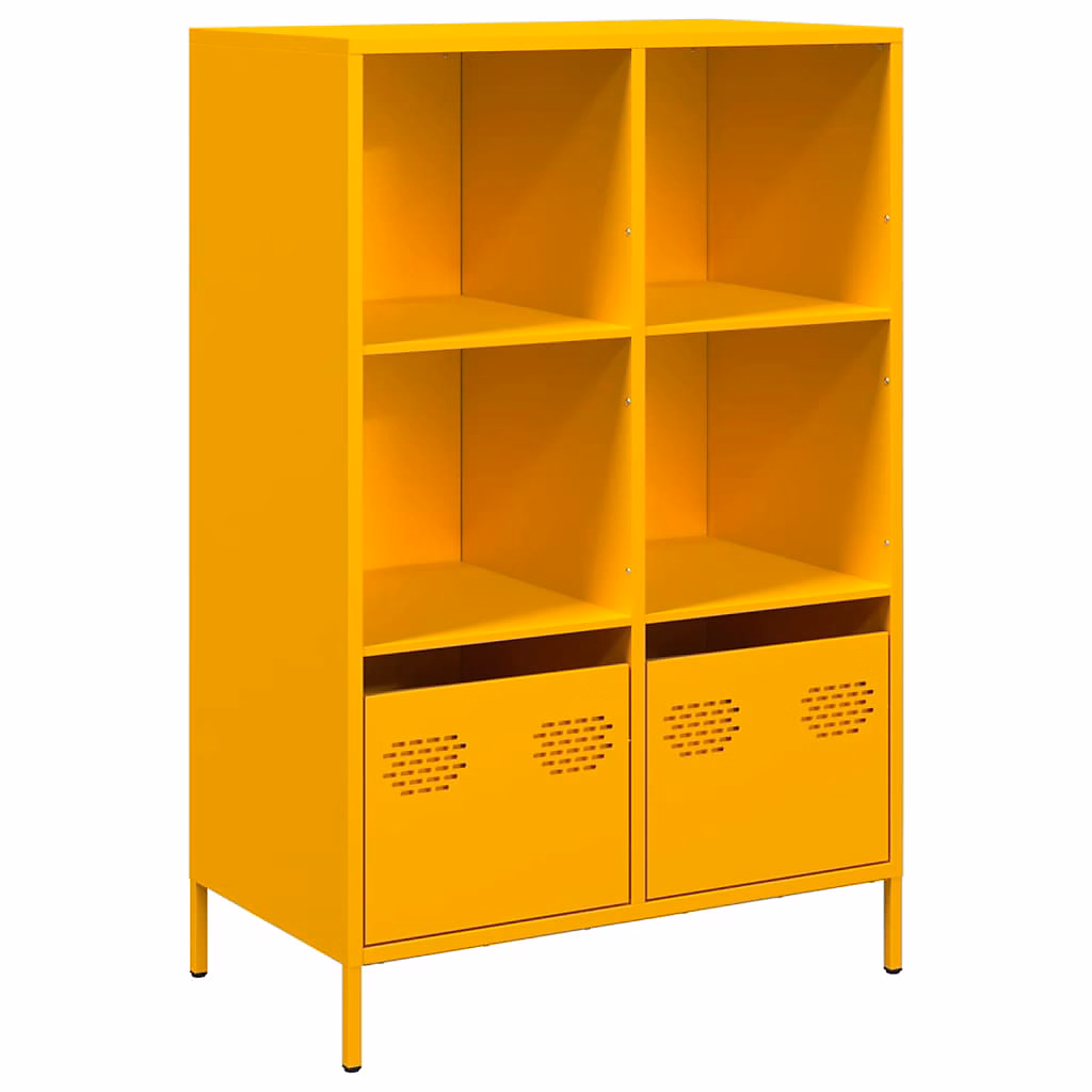 Buffet haut jaune moutarde 68 × 39 × 103 – 5 cm acier vidaXL