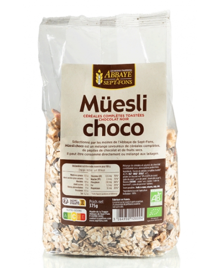 Abbaye de Sept Fons - Muesli aux pépites de Chocolat - 375 gr