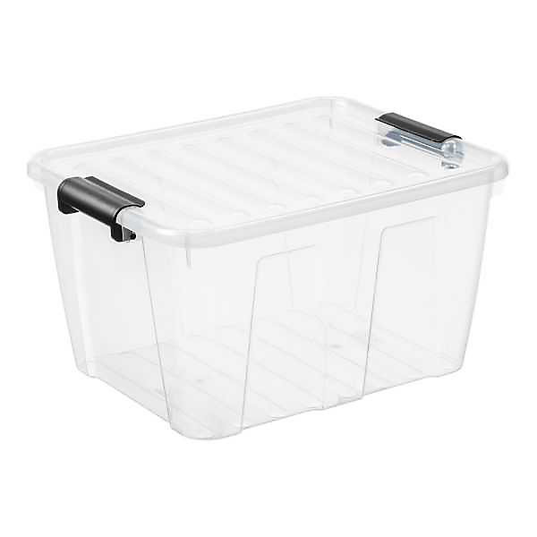 Boîte de rangement avec couvercle Home Box 30 litres – Transparent