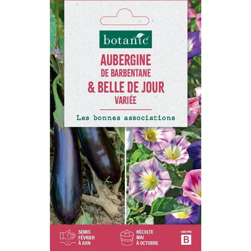 Duo de graines aubergine de barbentane et graines de belle de jour variée botanic® - graines à semer
