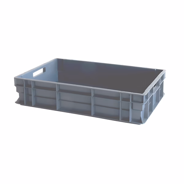 Bac renforcé avec poignées empilable 600 × 400 × 120 mm – 23 L, gris