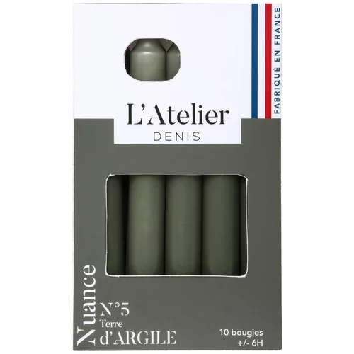 Bougie de ménage 17 cm gris argile L’Atelier de Denis - Le pack de 4