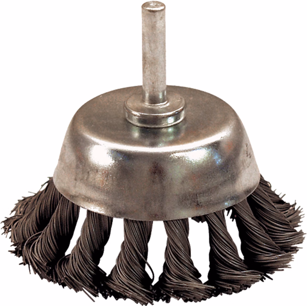 brosse conique d70 fil 0.50 acier torsade tige de 6x30 | 220.070 – leman