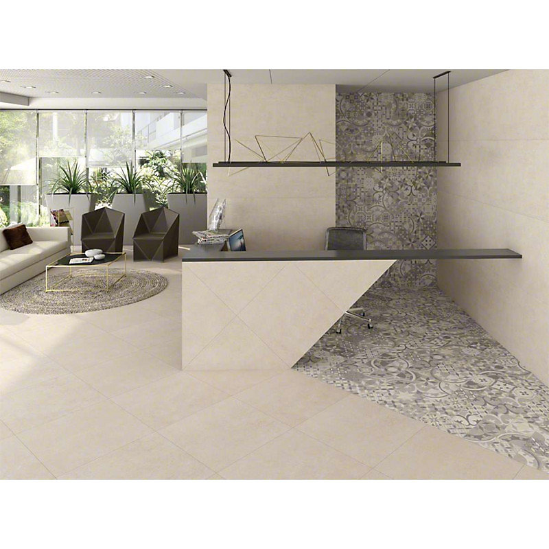 Carrelage sol / mur effet béton beige 60 × 60 cm NASSAU CREMA
