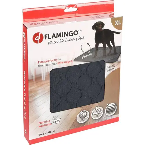 Tapis d’entrainement anthracite lavable pour chien Flamingo Patsy XL - 101 x 64,5 cm