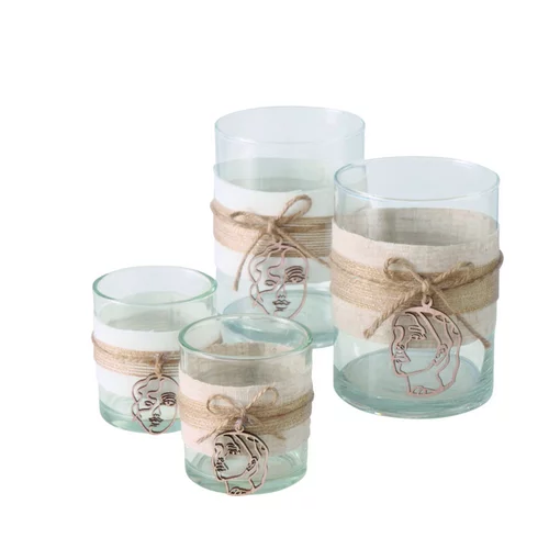 Photophore coloris beige Amaya - Ø 7 cm