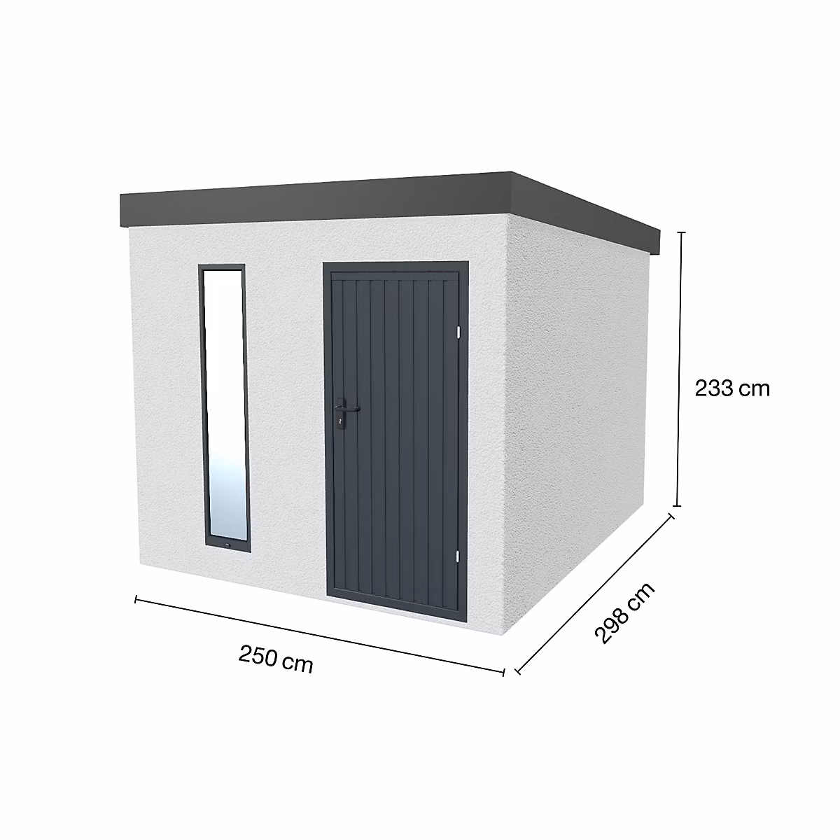 Abri de jardin en métal finition crépi 2500 × 2980 mm blanc