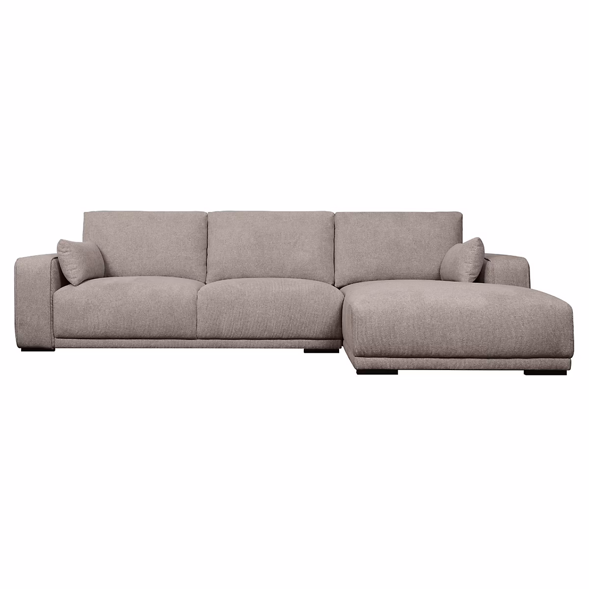 Canapé d'angle droite California – 3 places, Tissu, Sable
