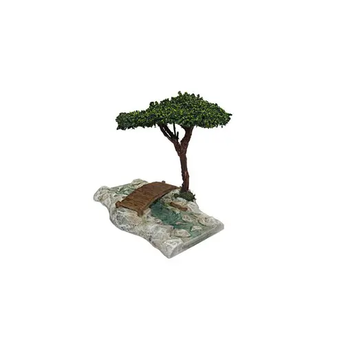 Accessoire de crèche de Noël passerelle rivière Santons Escoffier - 18 x 13 x 15