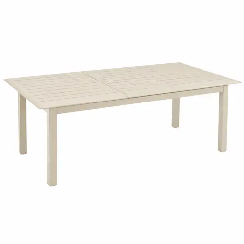 Table en aluminium crème Caméline II - 130/180 x 84 cm