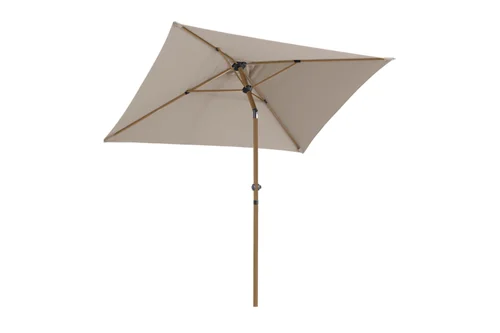 Parasol droit rectangulaire en aluminium coloris taupe - 210 x 150 cm