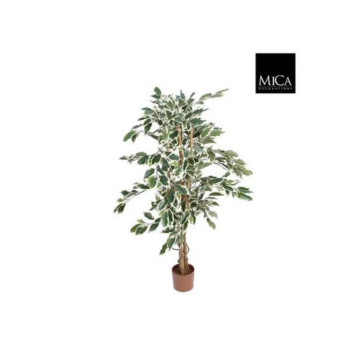 Ficus Hawaii vert panaché plante artificielle en pot H 110 x Ø 65 cm