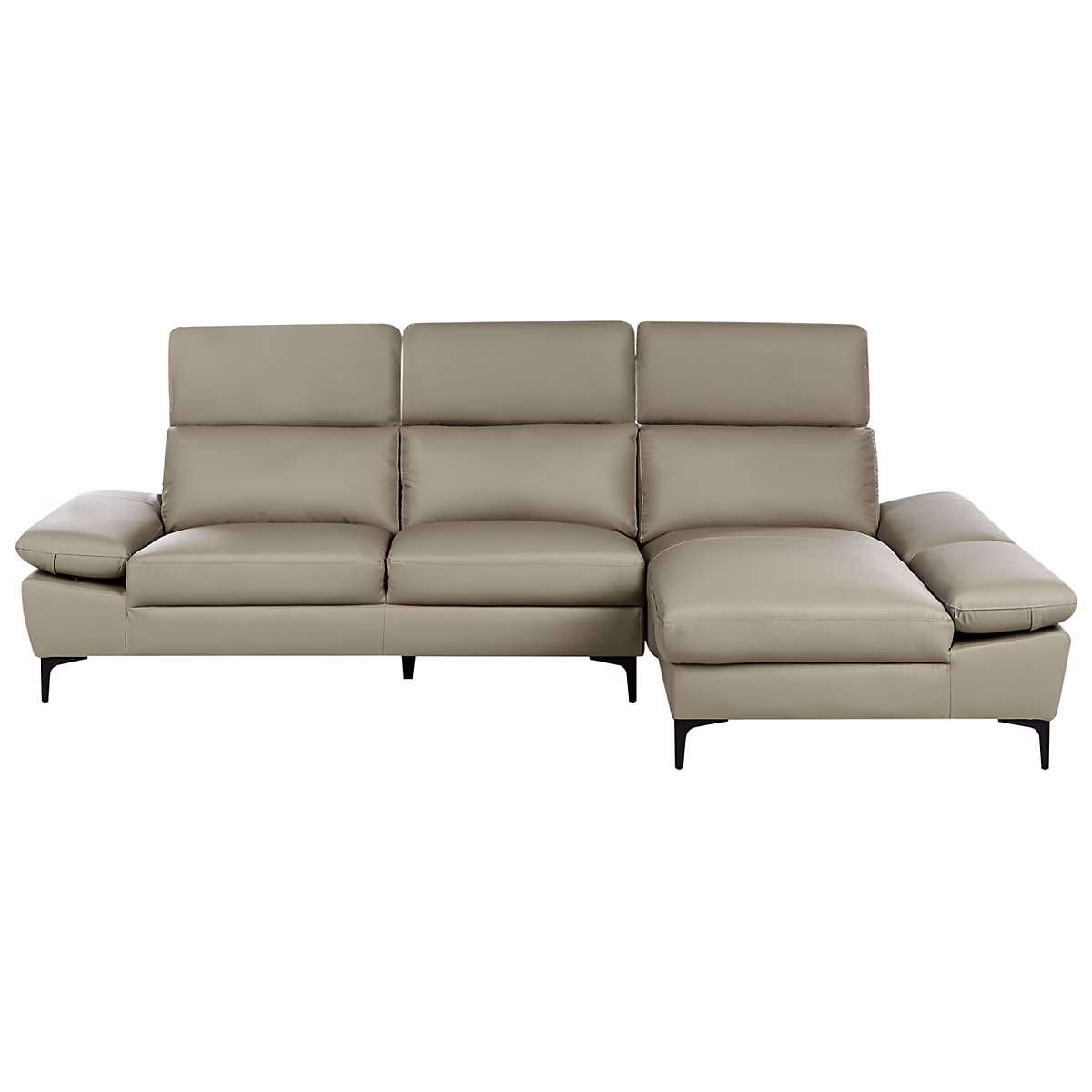 Canapé d'angle 4 places FARILA Réglable Cuir Taupe Côté gauche | Canapé