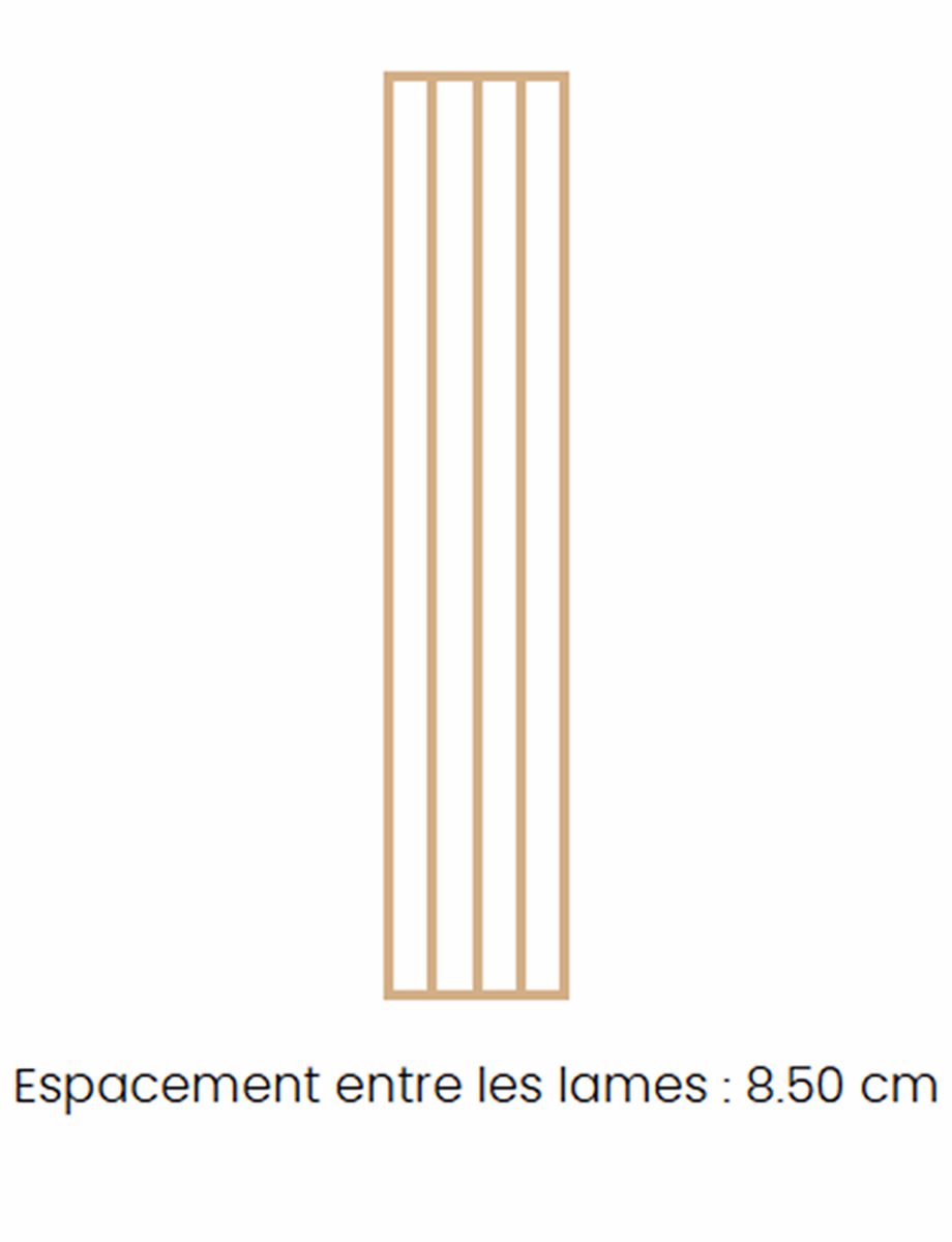 Cloison bois claustra chene – Lames droites, H254cm x L50cm x P7cm