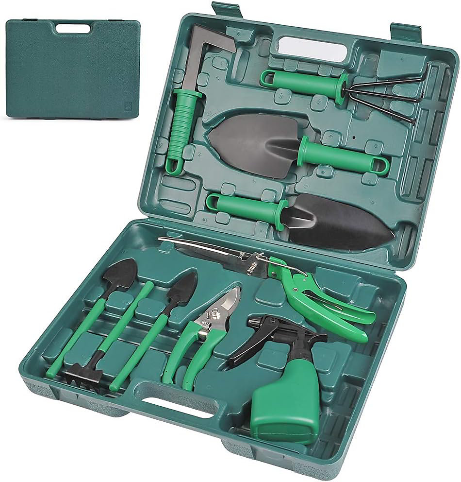 10Pcs Ensemble d'outils de Jardinage | Pelle et sécateur antirouille pour Le Jardinage extérieur – Herse – pulvérisateur