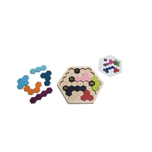 Puzzle abeille multicolore en bois