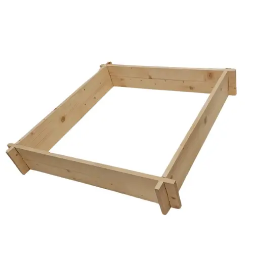 Potager carré en bois coloris beige - 120 x 120 cm