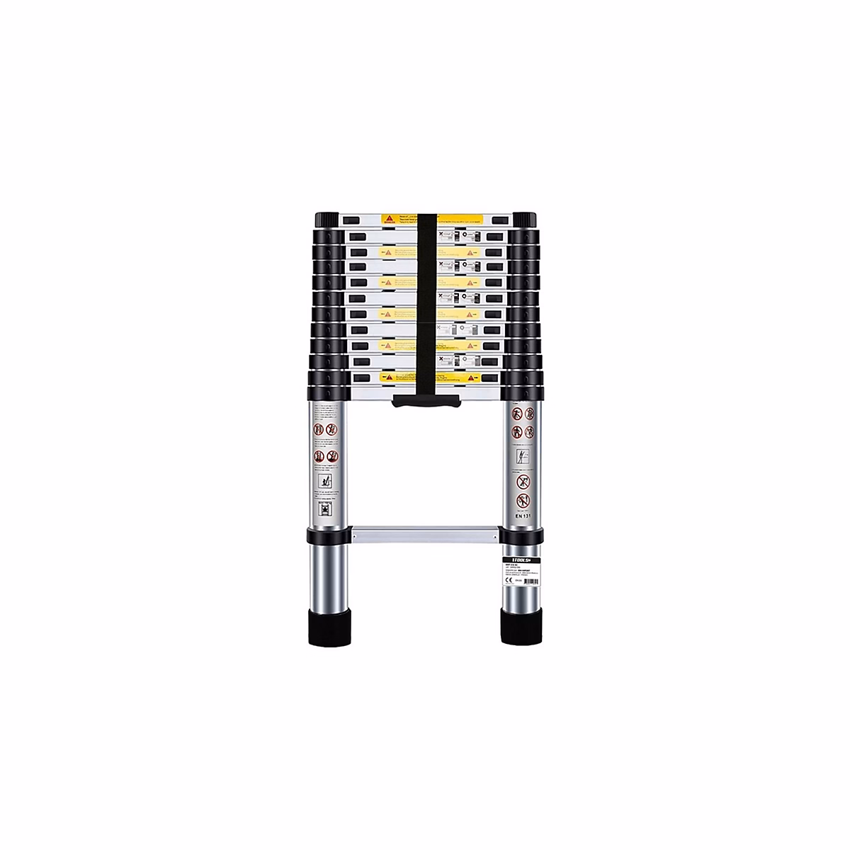 Échelle Télescopique BM TOOLS 3 – 8M en acier inoxydable, Charge 150kg Pliable Extensible Unique Droite Multi-fonction, Bricolage