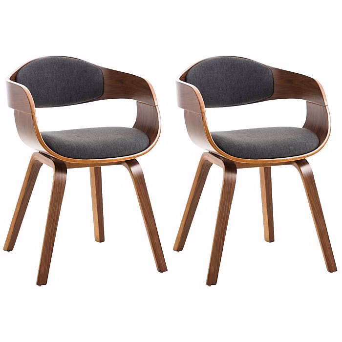 CLP – chaises de salle à manger Kingston en Tissu, Array, lot de 2