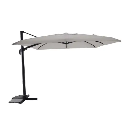 Parasol déporté carré en aluminium coloris beige - 300 x 300 cm