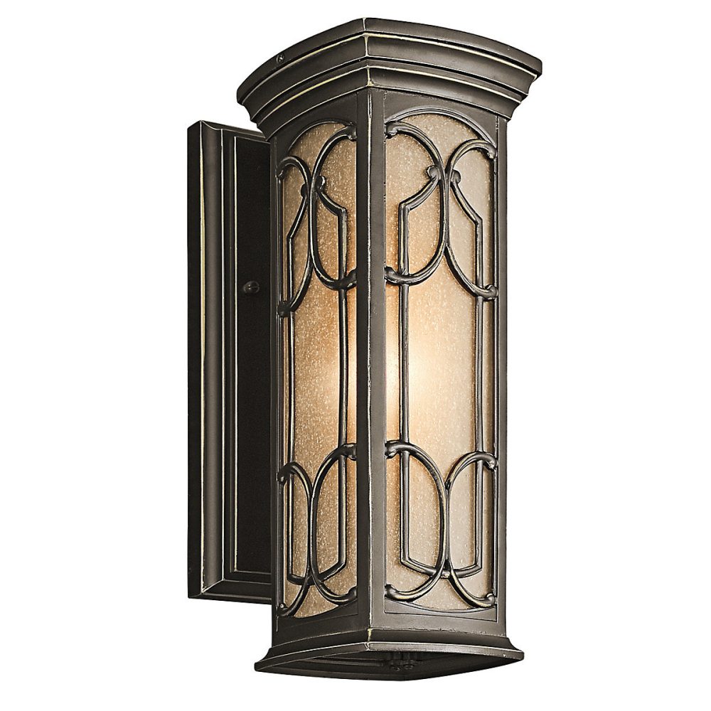 Elstead Franceasi | Petite lanterne murale extérieure à 1 ampoule bronze antique IP44 – E27