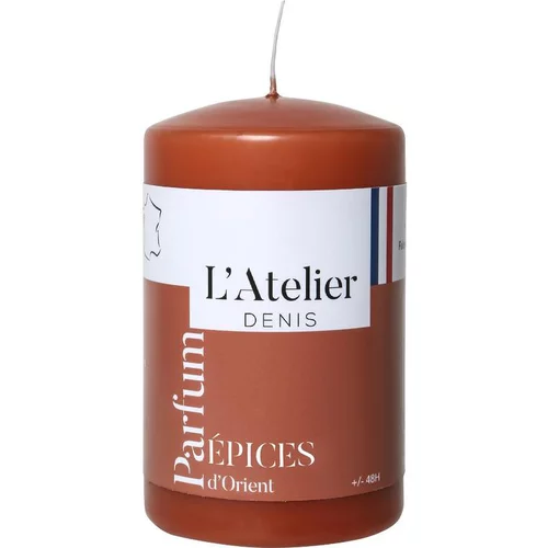 Bougie cylindrique taille S Terracotta parfum épices L’Atelier de Denis - Ø 6,8 x H 11 cm