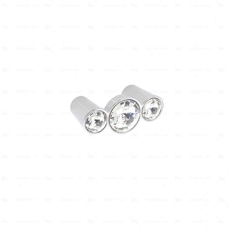 Poignée et bouton – Boutons pour meubles en zamac et cristal Entraxe 32 chrome poli