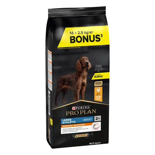 Croquettes pour chien adulte Large athletic Pro Plan - 14 kg + 2,5 kg