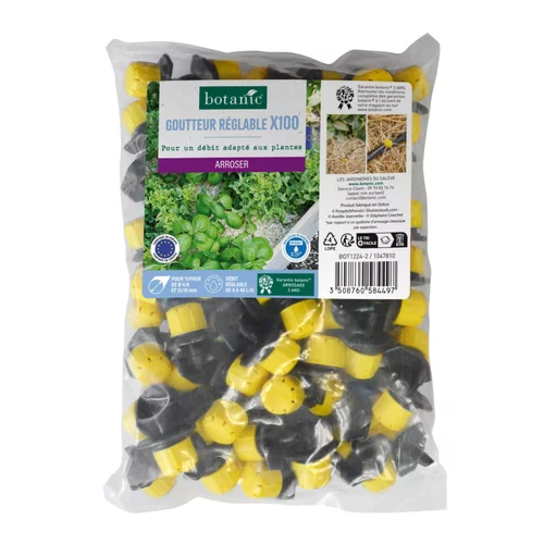 100 goutteurs réglables tuyau Ø 4/6 mm 13/16 mm botanic® - Arrosage goutte à goutte