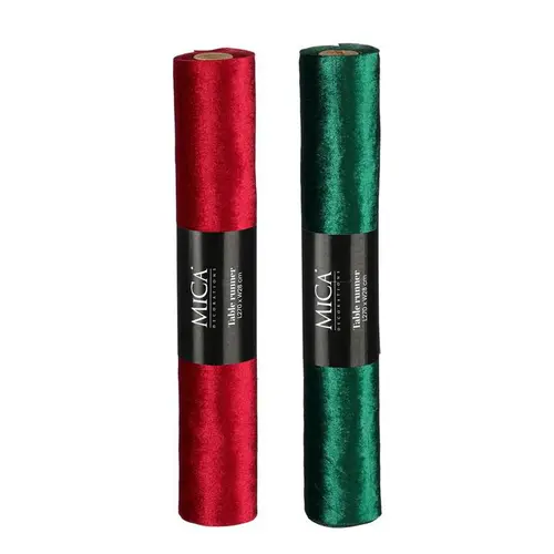 Chemin de table couleur de Noël brillant - 270 x 28 cm