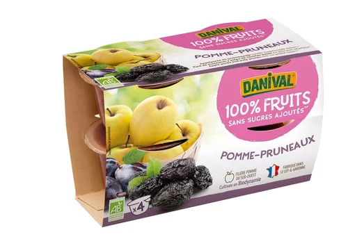 Purée de fruits pomme pruneau bio - 4 x 100g