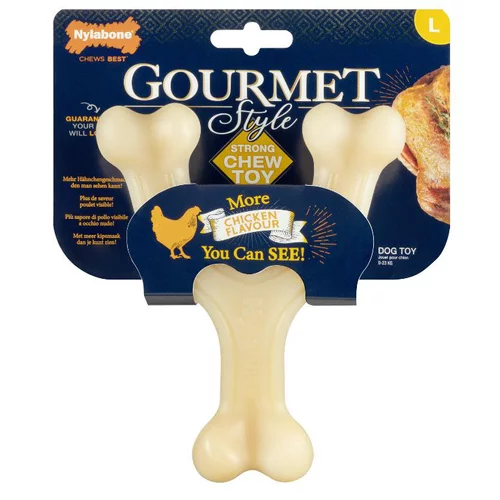 Jouet pour chien au poulet Nylabone Gourmet wishbone - Taille L