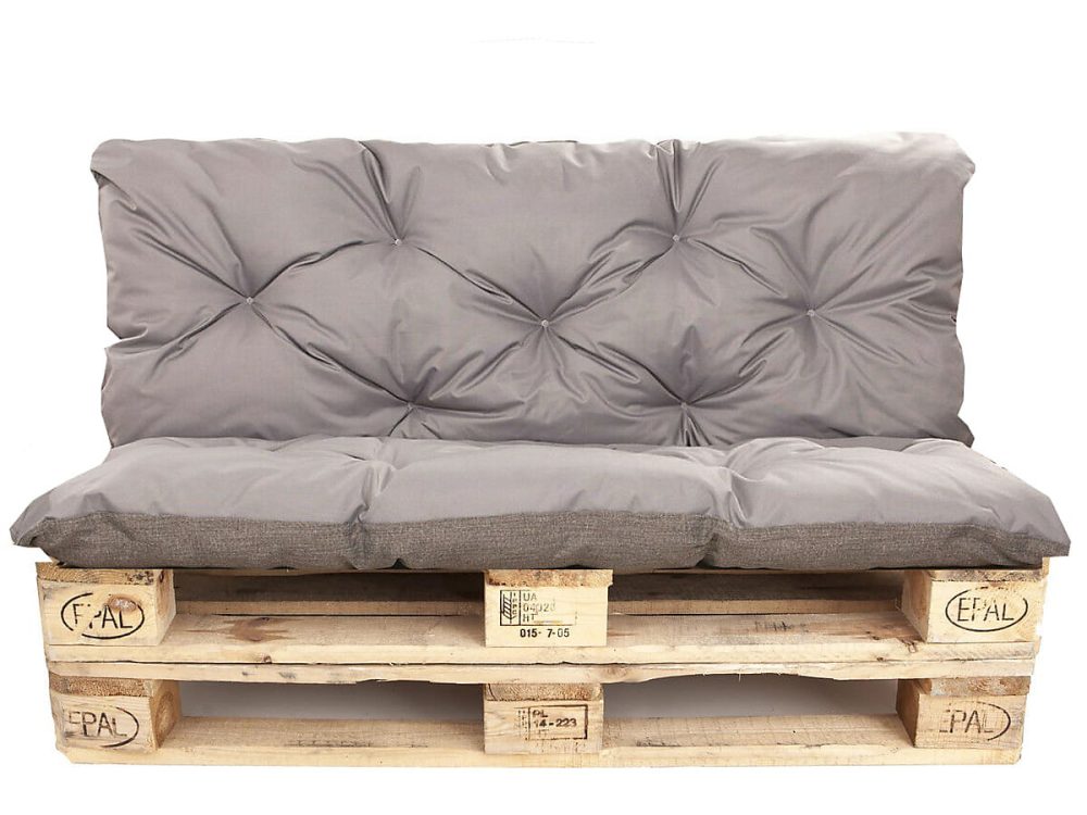 Coussins palettes 120 × 50 / 120 × 40cm coussins de palette Gris – coussins de canapé de jardin, coussin palette exterieur