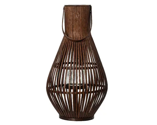Lanterne en bambou marron - Ø 30 x H 55 cm