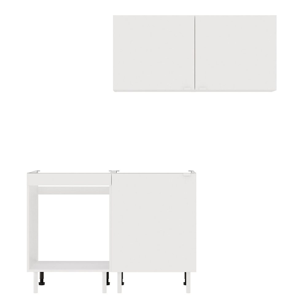 Cuisine complète Izee blanc 2 meubles hauts + 2 bas 3 portes sans électroménager 180 cm – Réf. KDXZEBUZH5659419772
