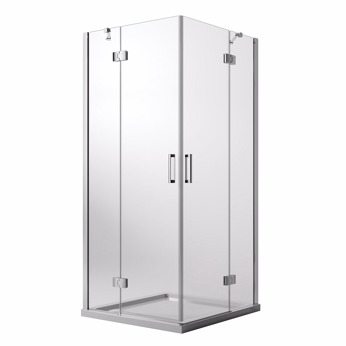 Cabine de Douche 90 × 90 CM H190 Transparent avec Easyclean mod. Flip Porte + Porte Ouverture Pivotante