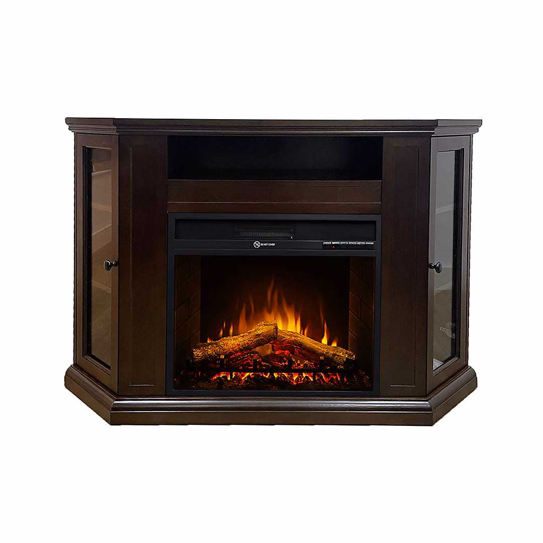 Cheminée Électrique D'Angle Madison Sur Pied En Bois De Noyer L126Xp78Xh83 – Réf. YXBRLWJWG8575224039
