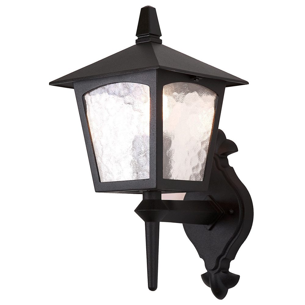 Elstead York – Lanterne murale extérieure à 1 ampoule noire IP43 | E27