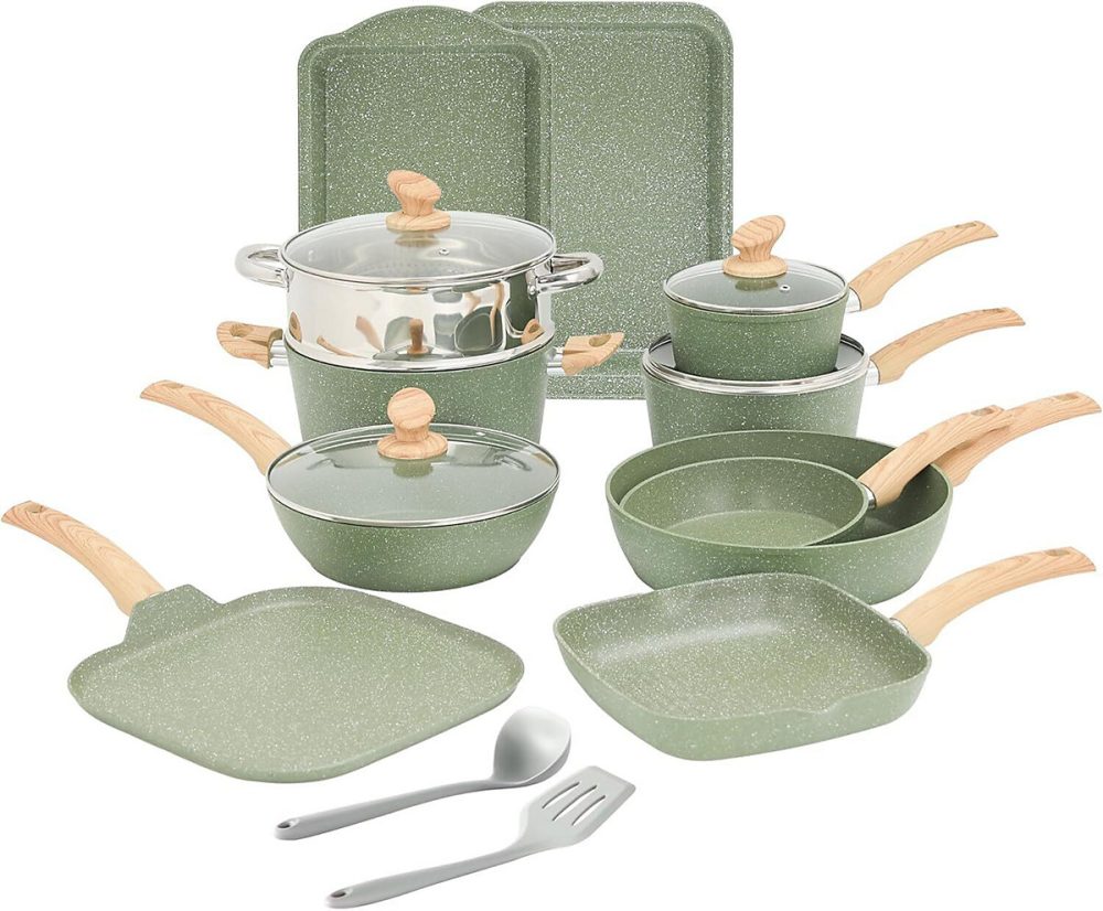 Batterie de cuisine induction 17 pieces avec revetement granit – Réf. NAGWHDHUH6955339855